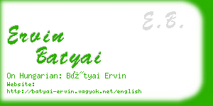 ervin batyai business card